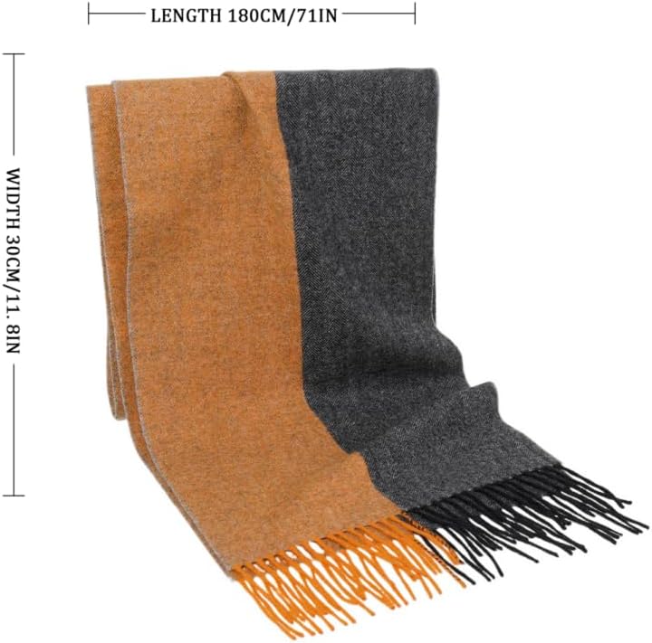 SKNSOFT Winter Wool Plaid Scarf for Men,Women Fashion Tartan Wrap Checkered Scarves - Image 2